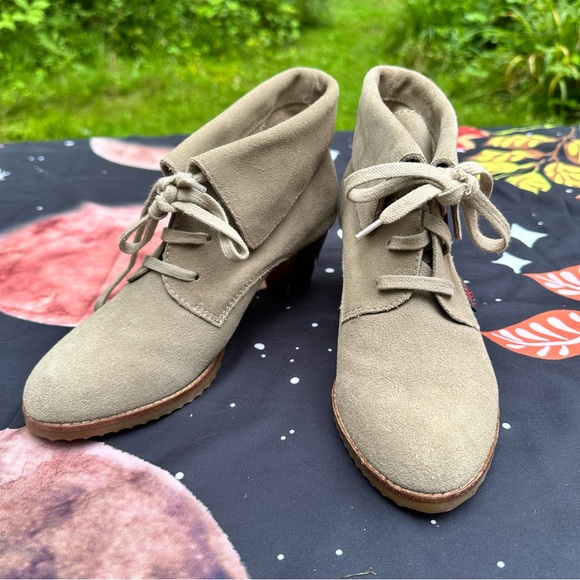 Bass Taupe Suede Heeled Boots - Picture 5 of 6